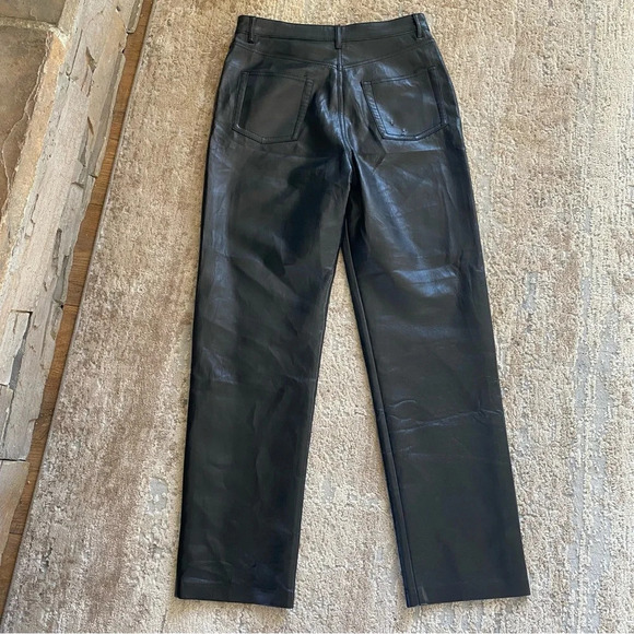 Aritzia Wilfred Black Vegan Faux Leather Pants The Melina High Waist: 8 - Picture 9 of 11